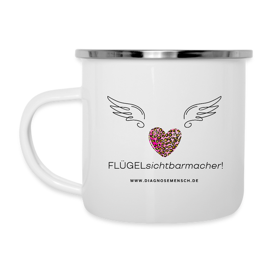 Emaille-Tasse "Flügel" - Best Buddy - Weiß