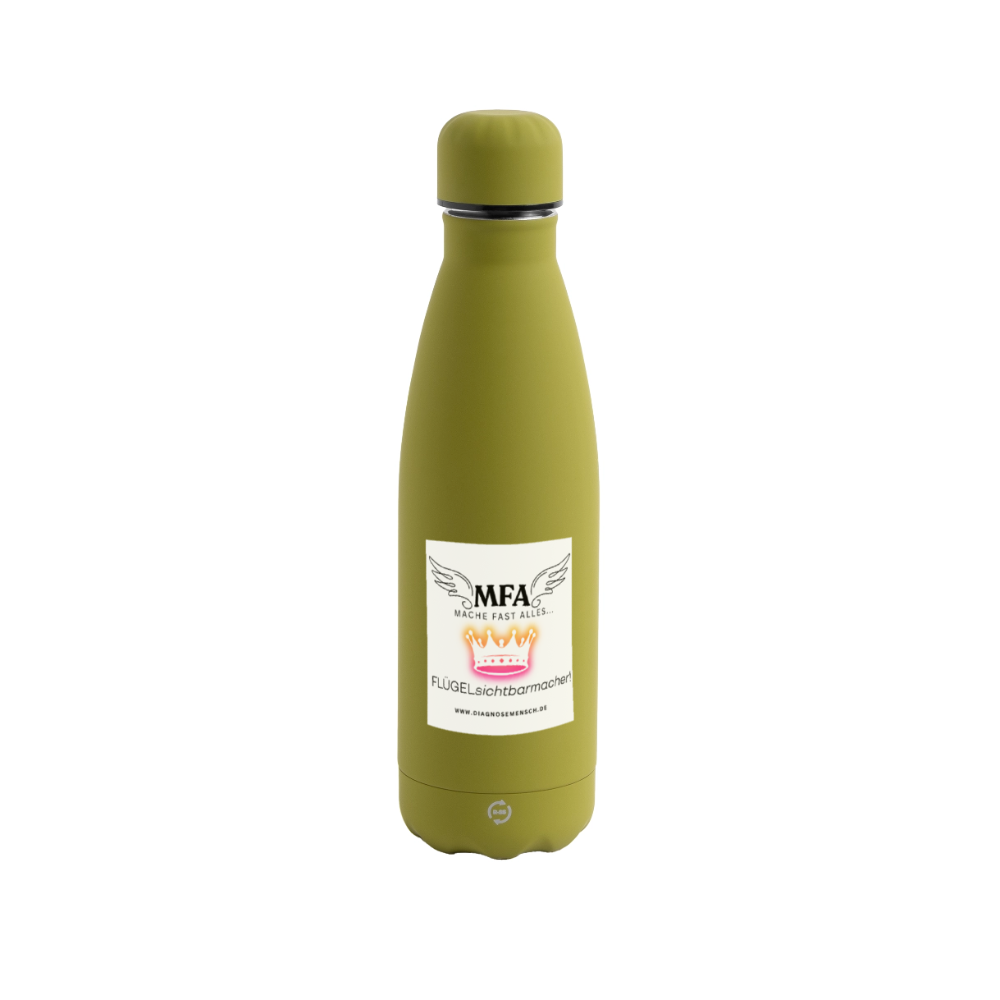 SOFT TOUCH Thermosflasche 500 ml "MFA CROWN" - Best Buddy - Olivgrün 