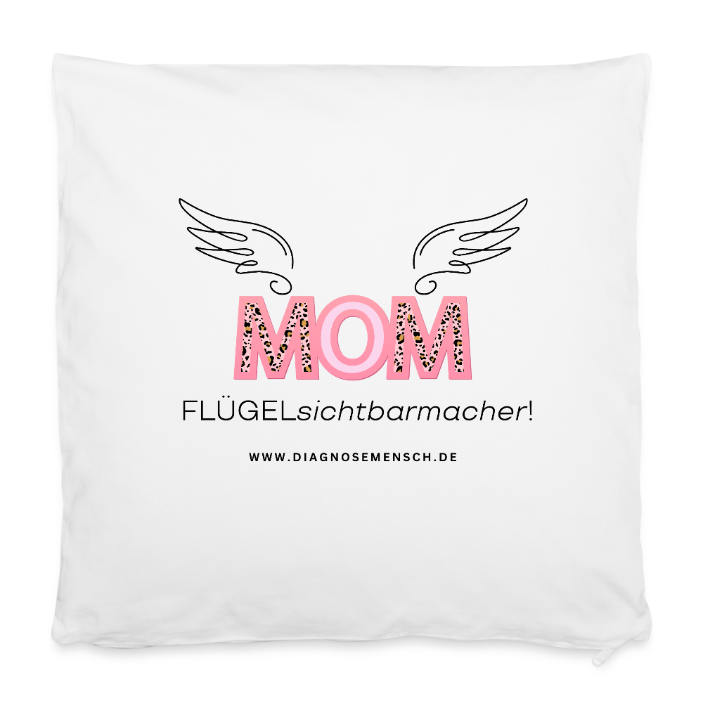 Kissenbezug 40 x 40 cm "Flügel Mom" - Weiß
