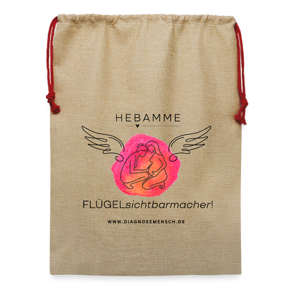 Jute Weihnachtssack "Hebamme" - Best Buddy - Beige