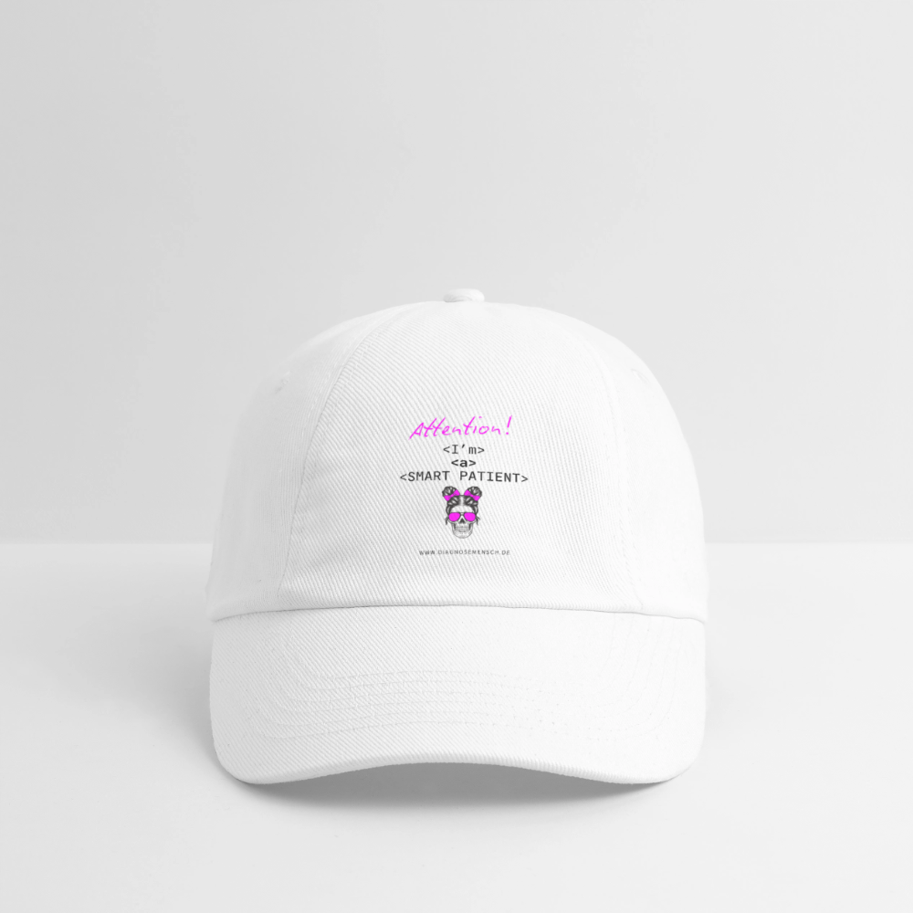 Baseballkappe "I'm a smart patient" - Bad Girl - Weiß/Weiß