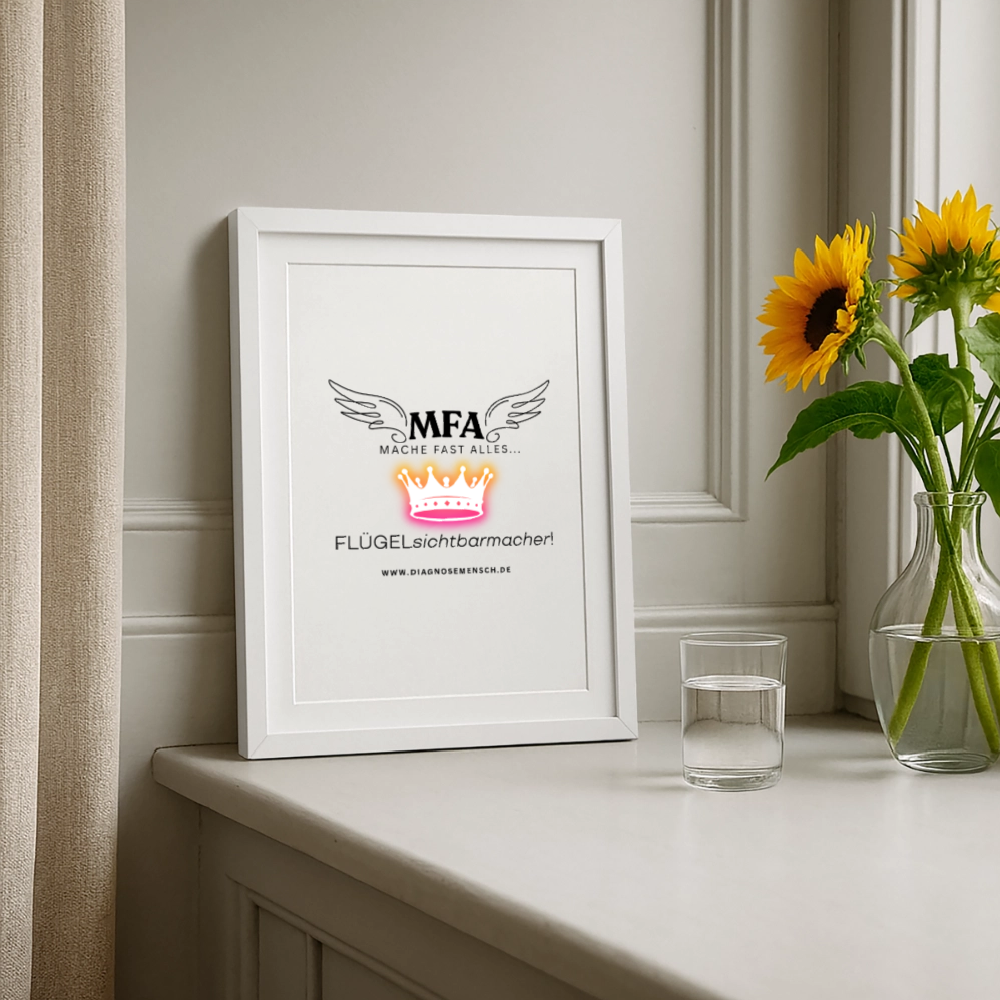 Gerahmtes Poster (27 × 37 cm) "MFA CROWN" - Best Buddy - Weiß