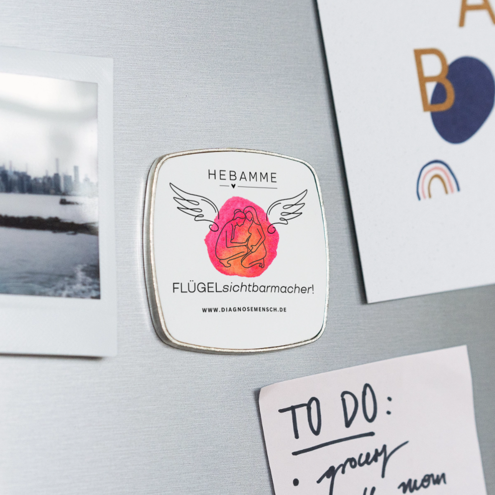 Viereckiger Kühlschrankmagnet "Hebamme" - Best Buddy - Weiß