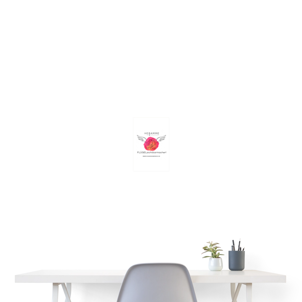 Poster 20x30 cm "Flügel Hebamme" - Best Buddy - Weiß