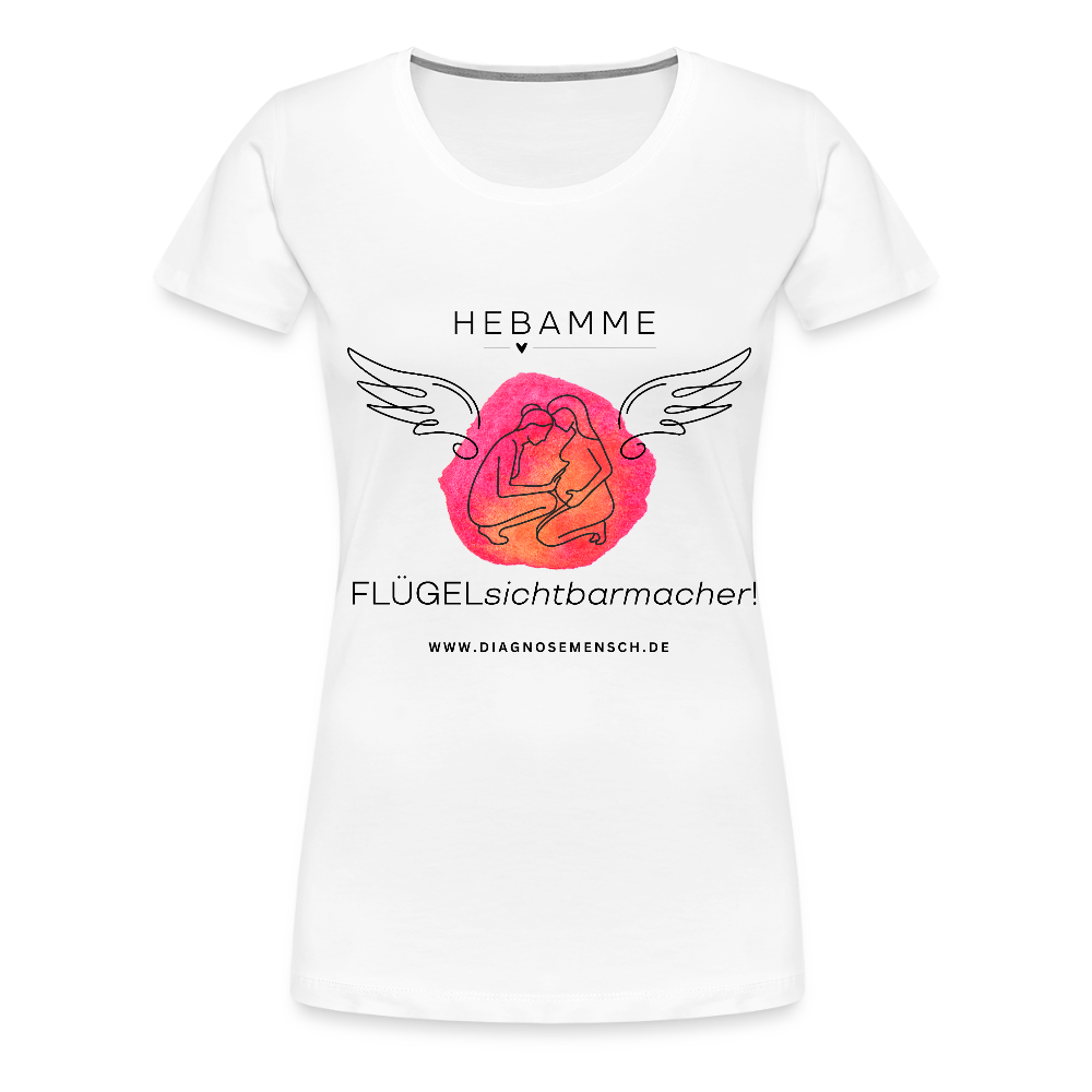 Premium T-Shirt "Flügel - Hebamme" - Best Buddy - Weiß