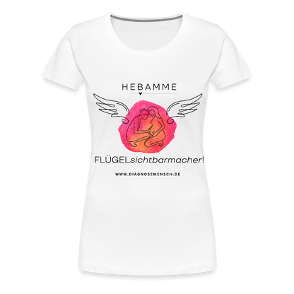 Premium T-Shirt "Flügel - Hebamme" - Best Buddy - Weiß