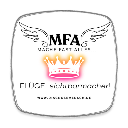 Viereckiger Kühlschrankmagnet "MFA CROWN" - Best Buddy - Weiß