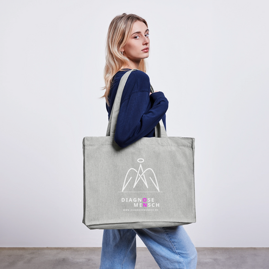 Recycelter Shopping Bag "Diagnose Mensch" - ON - Grau meliert