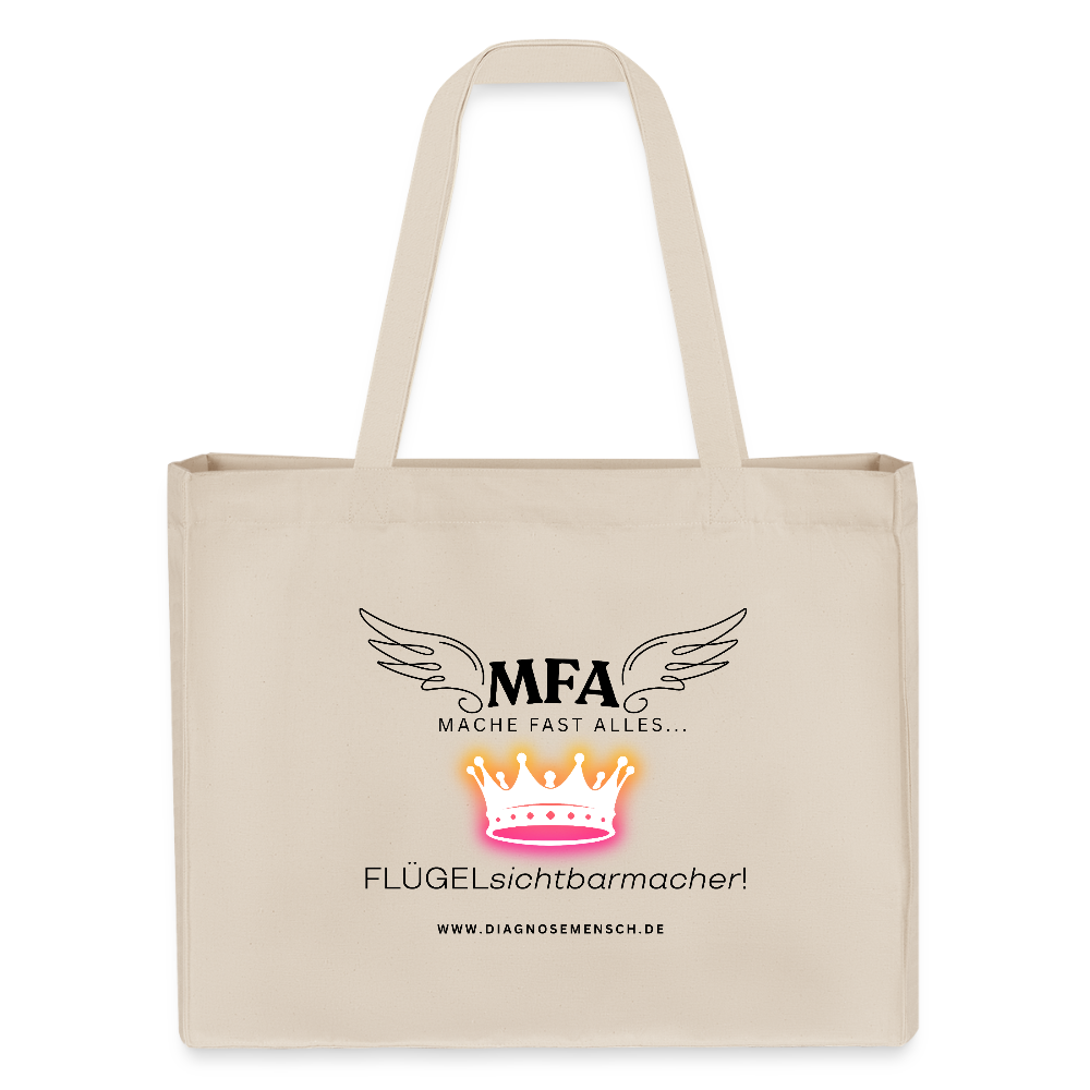 Shopping Bag recycelt XXL  "MFA CROWN" - Best Buddy - Naturweiß