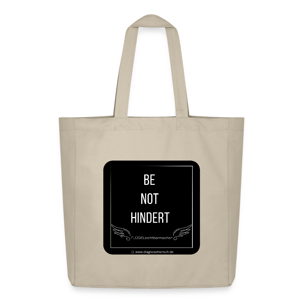 Midweight recycelter Stoffbeutel "BE NOT HINDERT - FLÜGELsichtbarmacher - Cremebeige
