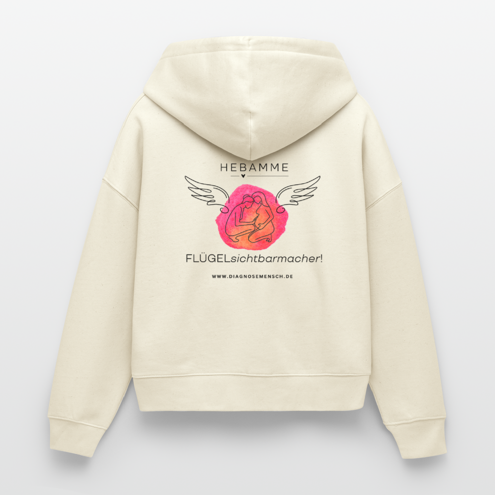 Frauen Bio Zip Hoodie "Hebamme" - Best Buddy - Weißgrau