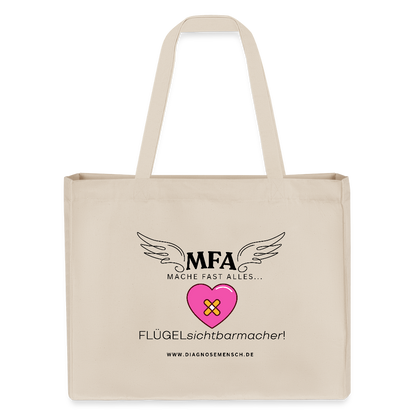 Shopping Bag XXL recycelt "MFA HerzPflaster" - Best Buddy - Naturweiß