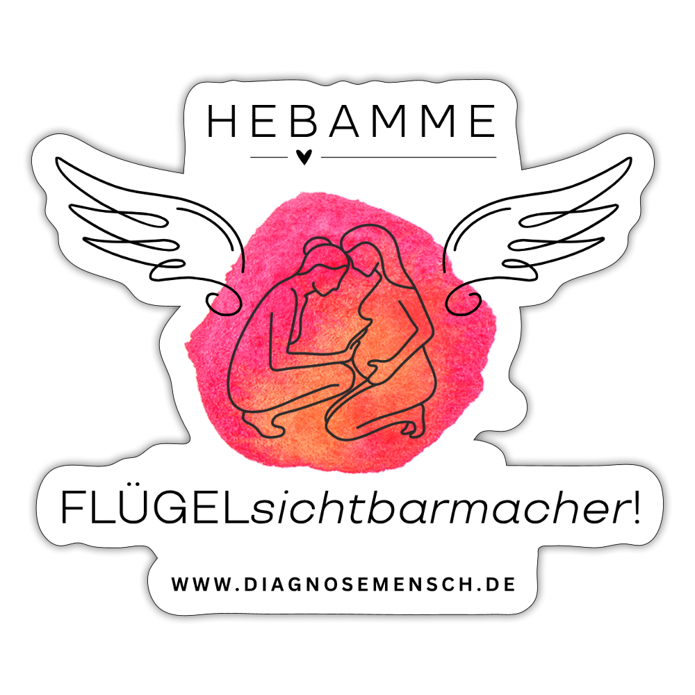 Sticker "Flügel Hebamme" - Best Buddy - Mattweiß