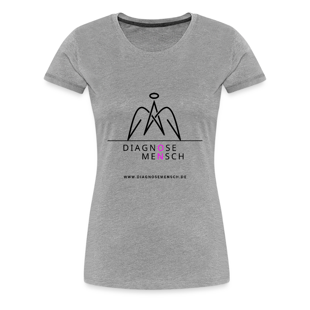 Frauen Premium T-Shirt  - "Diagnose Mensch! - Grau meliert