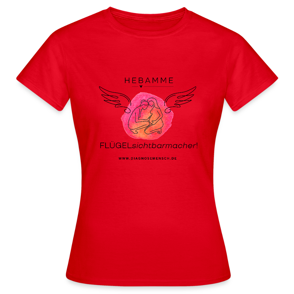 Frauen T-Shirt "Flügel Hebamme" - Best Buddy - Rot