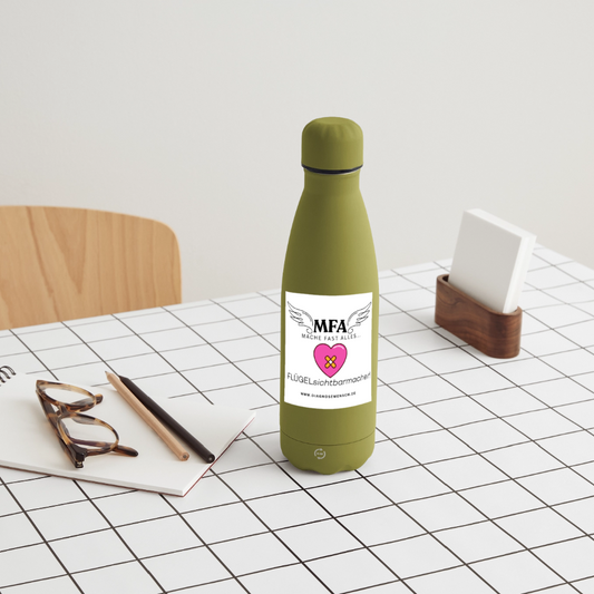SOFT TOUCH Thermosflasche 500 ml "MFA Herzpflaster" - Best Buddy - Olivgrün 