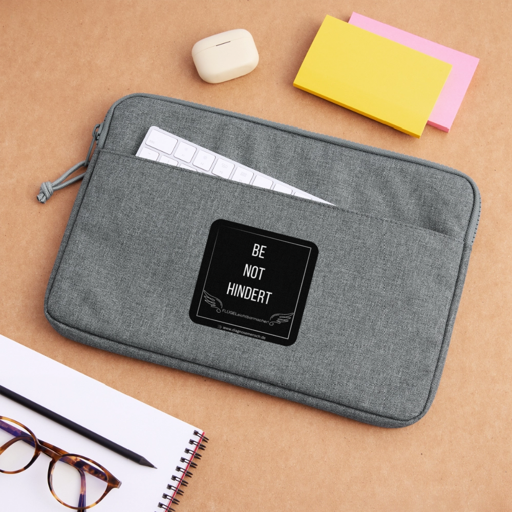 Laptoptasche 13" "BE NOT HINDERT" - FLÜGELsichtbarmacher - Grau meliert
