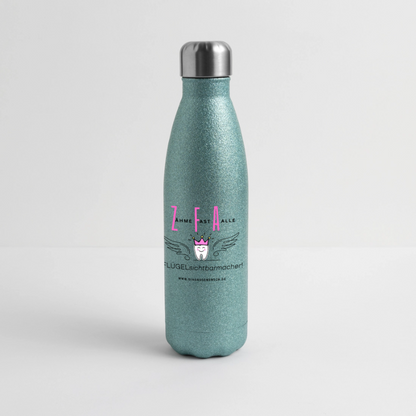 Glitzer Edelstahl Thermosflasche ZFA" - Best Buddy - Blau Glitzer