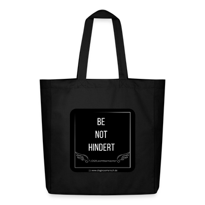 Midweight recycelter Stoffbeutel "BE NOT HINDERT - FLÜGELsichtbarmacher - Schwarz