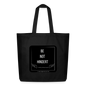 Midweight recycelter Stoffbeutel "BE NOT HINDERT - FLÜGELsichtbarmacher - Schwarz