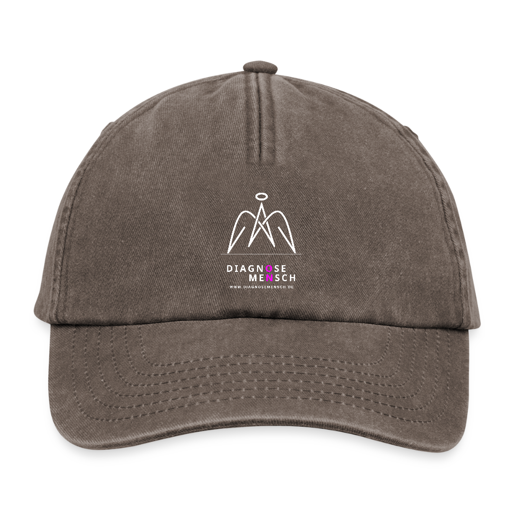 Relaxed Vintage Cap "Diagnose Mensch - ON" - Vintage Braun