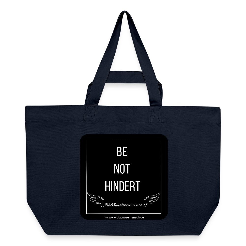 Recycelte Shopping Bag "BE NOT HINDERT" - FLÜGELsichtbarmacher - Navy