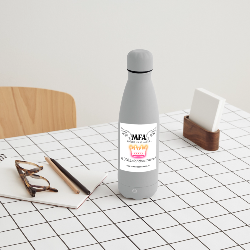 SOFT TOUCH Thermosflasche 500 ml "MFA CROWN" - Best Buddy - Grau