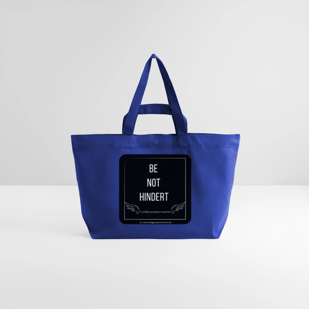 Recycelte Shopping Bag "BE NOT HINDERT" - FLÜGELsichtbarmacher - Dunkelblau