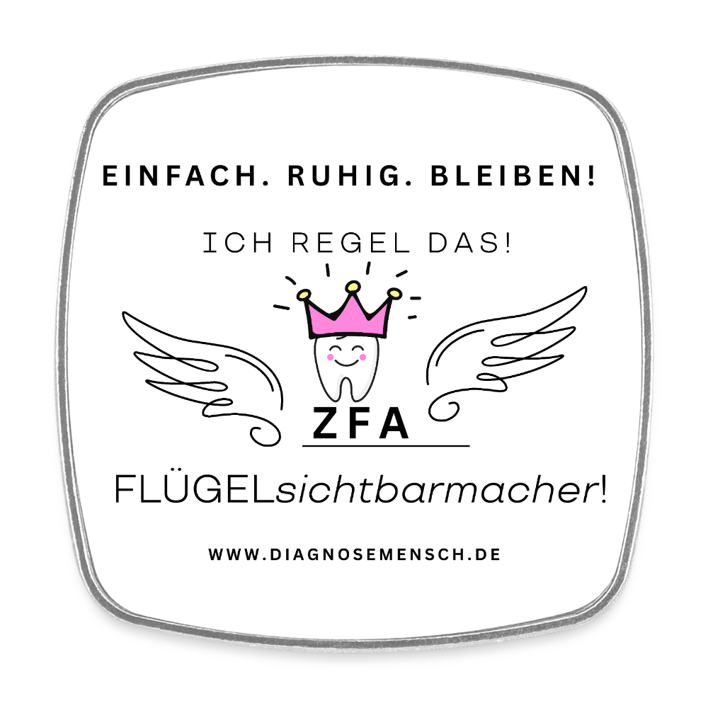 Viereckiger Kühlschrankmagnet "ZFA" - Best Buddy - Weiß