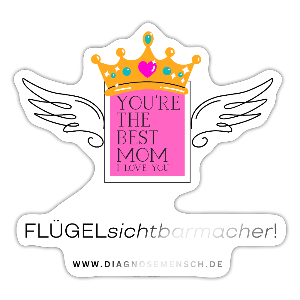 Sticker "Flügel Mom" - Best Buddy - Weiß glänzend