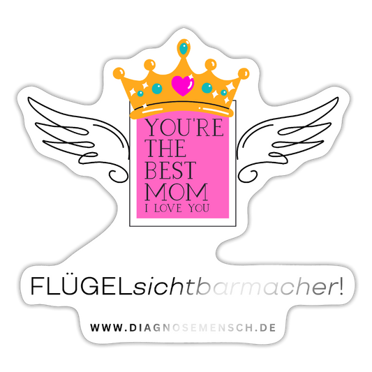 Sticker "Flügel Mom" - Best Buddy - Weiß glänzend