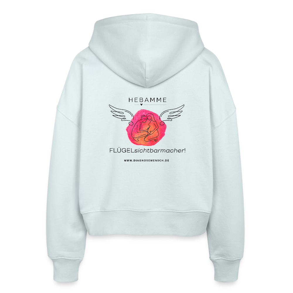 Frauen Bio Zip Hoodie "Hebamme" - Best Buddy - Eisblau
