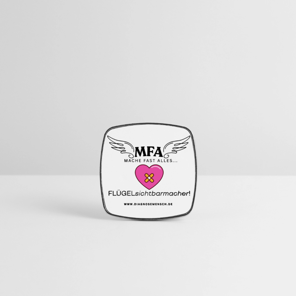 Viereckiger Kühlschrankmagnet "MFA HerzPflaster" - Best Buddy - Weiß