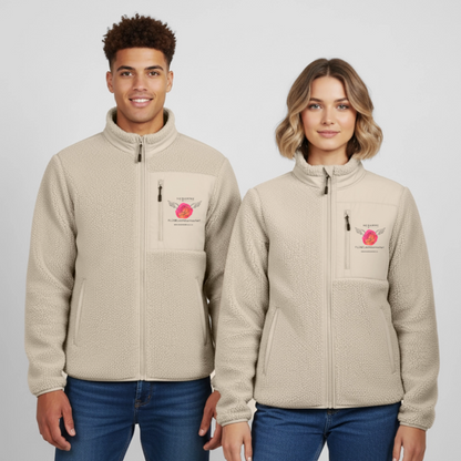 RELAXED FIT Unisex Sherpajacke "Hebamme" - Best Buddy - Beige