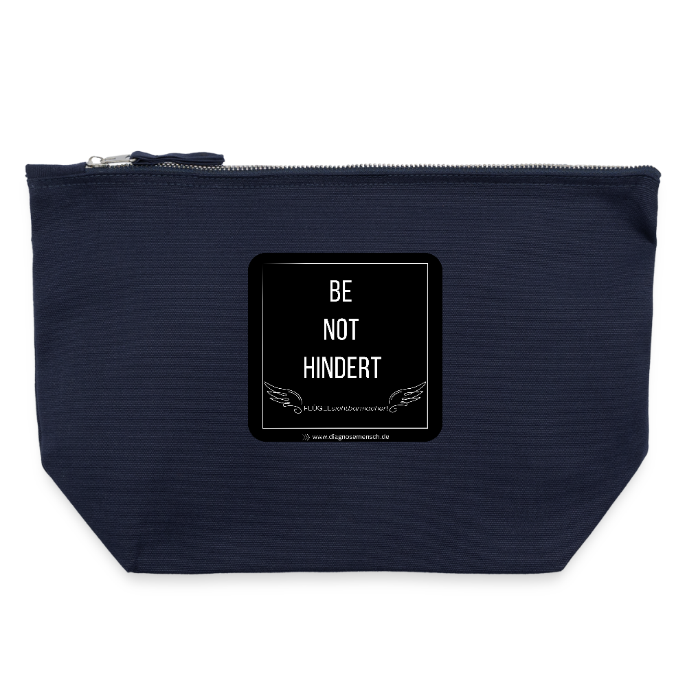 CANVAS Täschchen Größe L  "BE NOT HINDERT" - FLÜGELsichtbarmacher - Navy