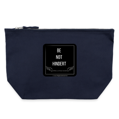CANVAS Täschchen Größe L  "BE NOT HINDERT" - FLÜGELsichtbarmacher - Navy