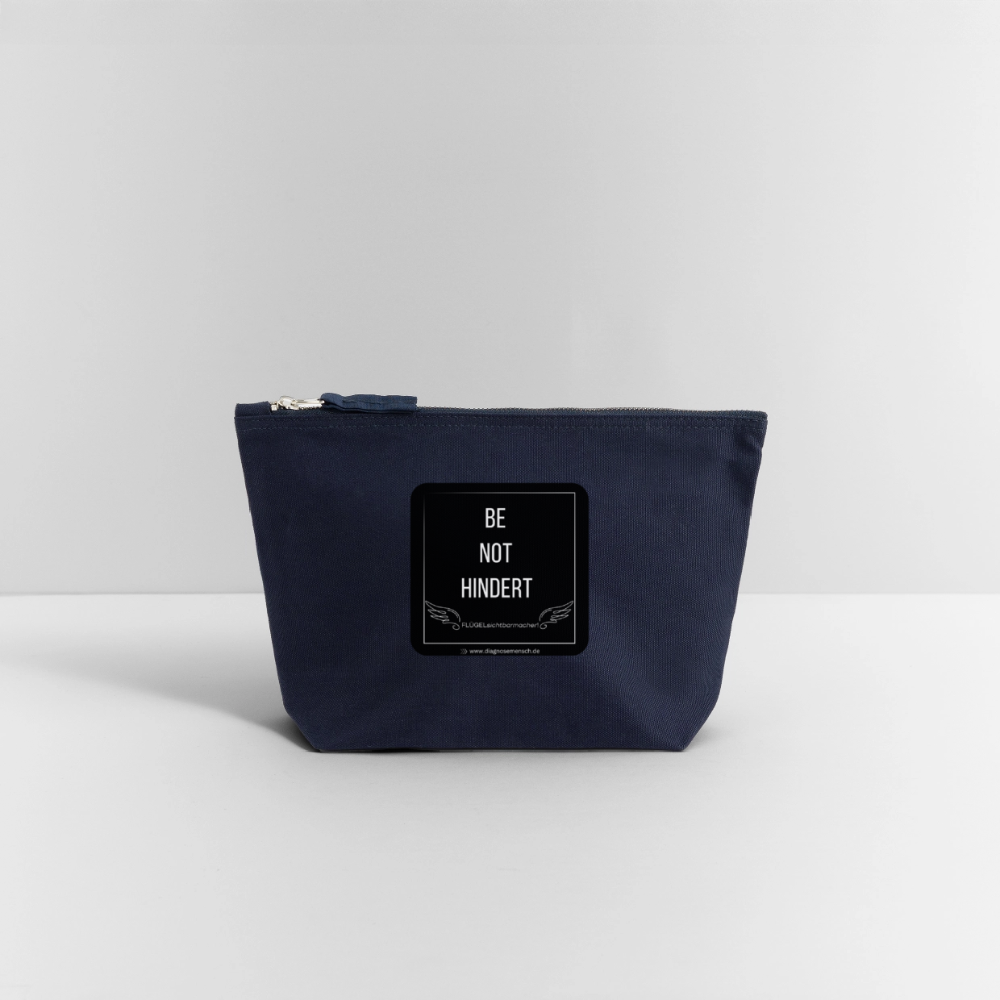 CANVAS Täschchen Größe M "BE NOT HINDERT" - FLÜGELsichtbarmacher - Navy
