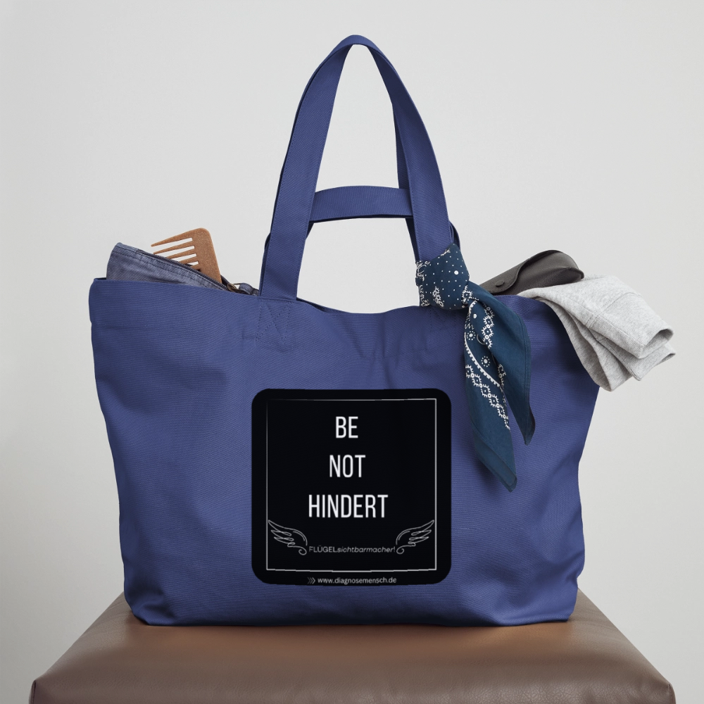 Recycelte Shopping Bag "BE NOT HINDERT" - FLÜGELsichtbarmacher - Dämmerung