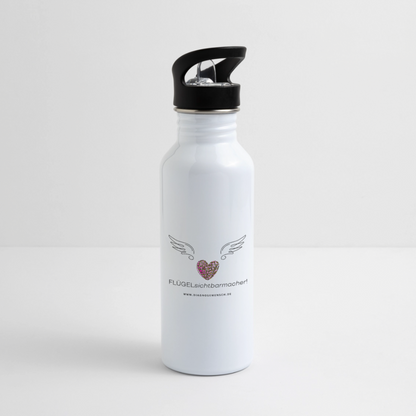 Trinkflasche mit integriertem Strohhalm "Flügel" Best Buddy - Weiß