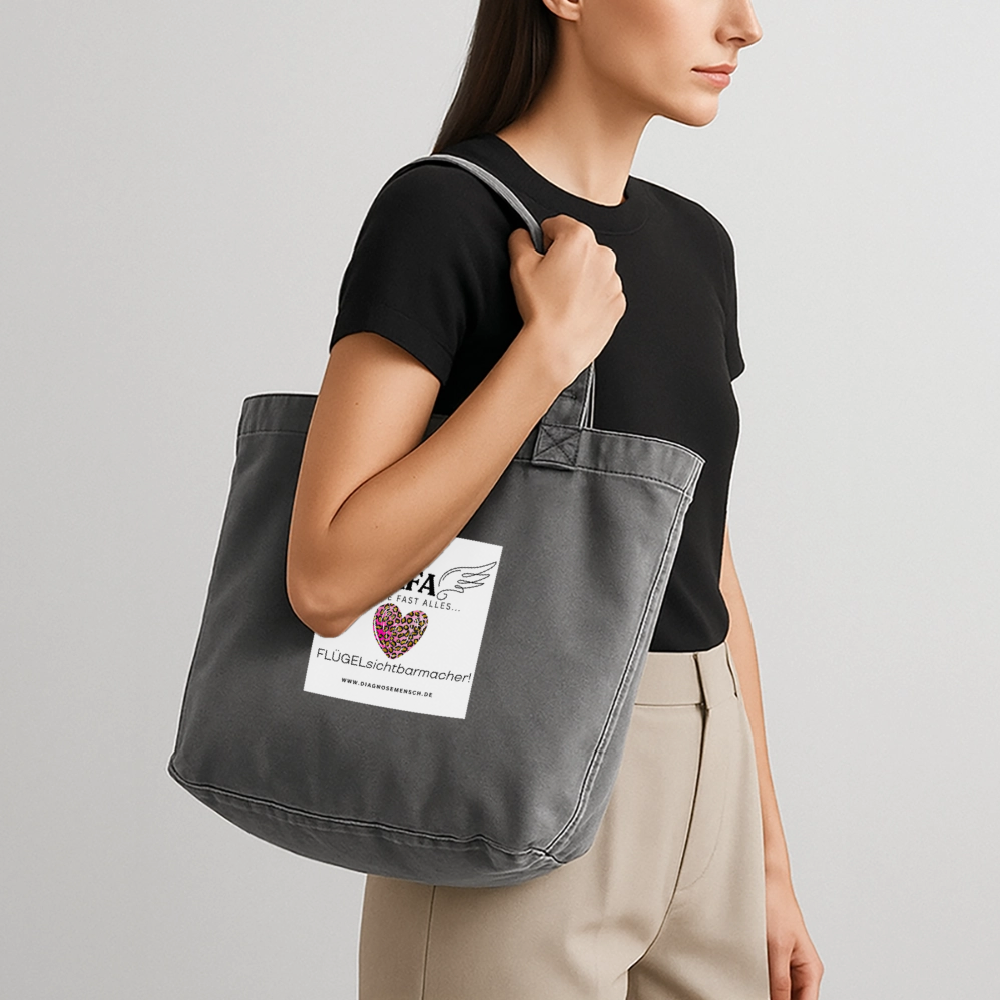 Vintage-Washed Shopper - Vintage Schwarz