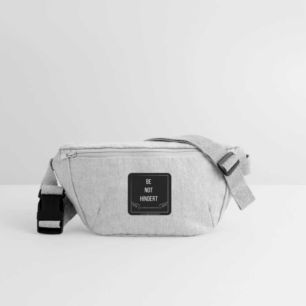 Recycelte Gürteltasche "BE NOT HINDERT" -FLÜGELsichtbarmacher - Grau meliert
