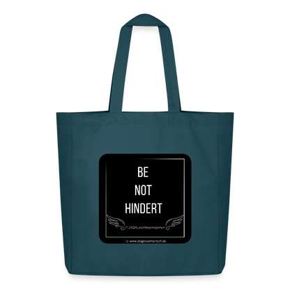 Midweight recycelter Stoffbeutel "BE NOT HINDERT - FLÜGELsichtbarmacher - Dunkles Petrol