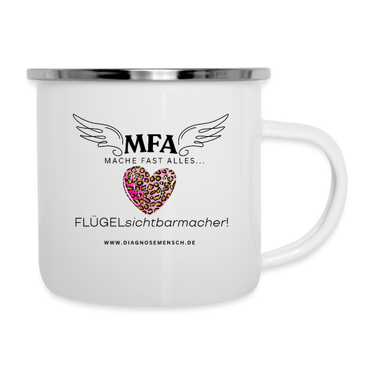 Emaille-Tasse "MFA Leo" - Best Buddy - Weiß