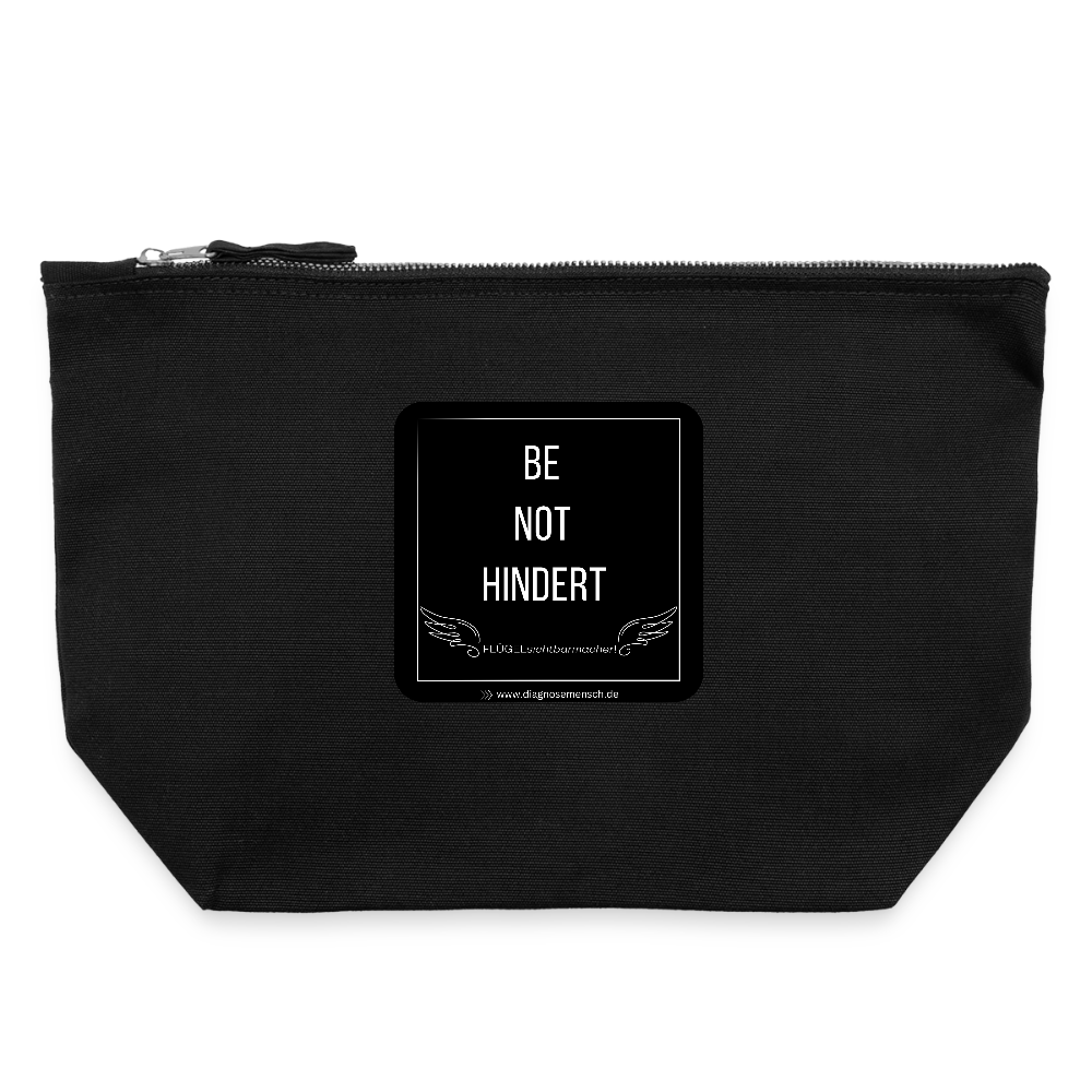 CANVAS Täschchen Größe L  "BE NOT HINDERT" - FLÜGELsichtbarmacher - Schwarz
