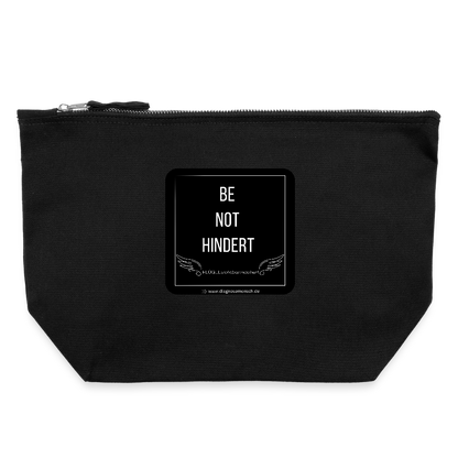CANVAS Täschchen Größe L  "BE NOT HINDERT" - FLÜGELsichtbarmacher - Schwarz