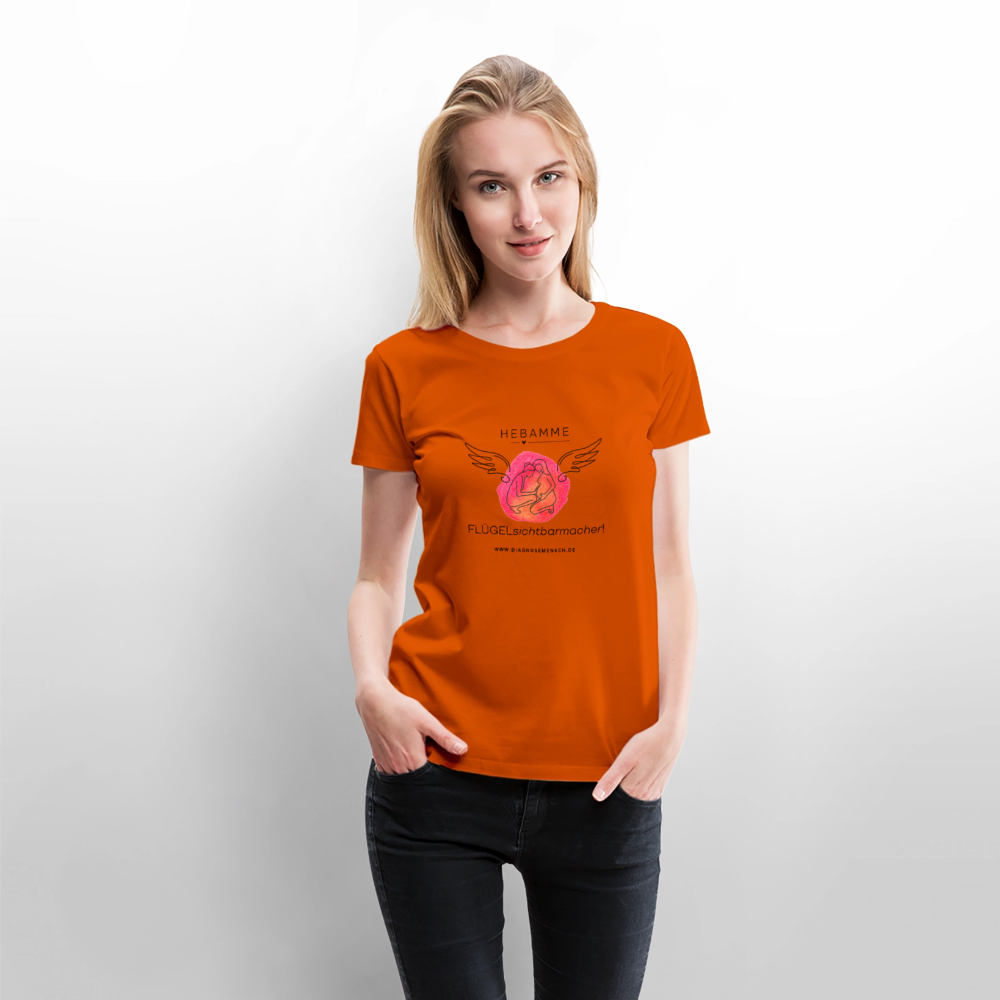 Frauen Premium T-Shirt "Hebamme" - Best Buddy - Orange 