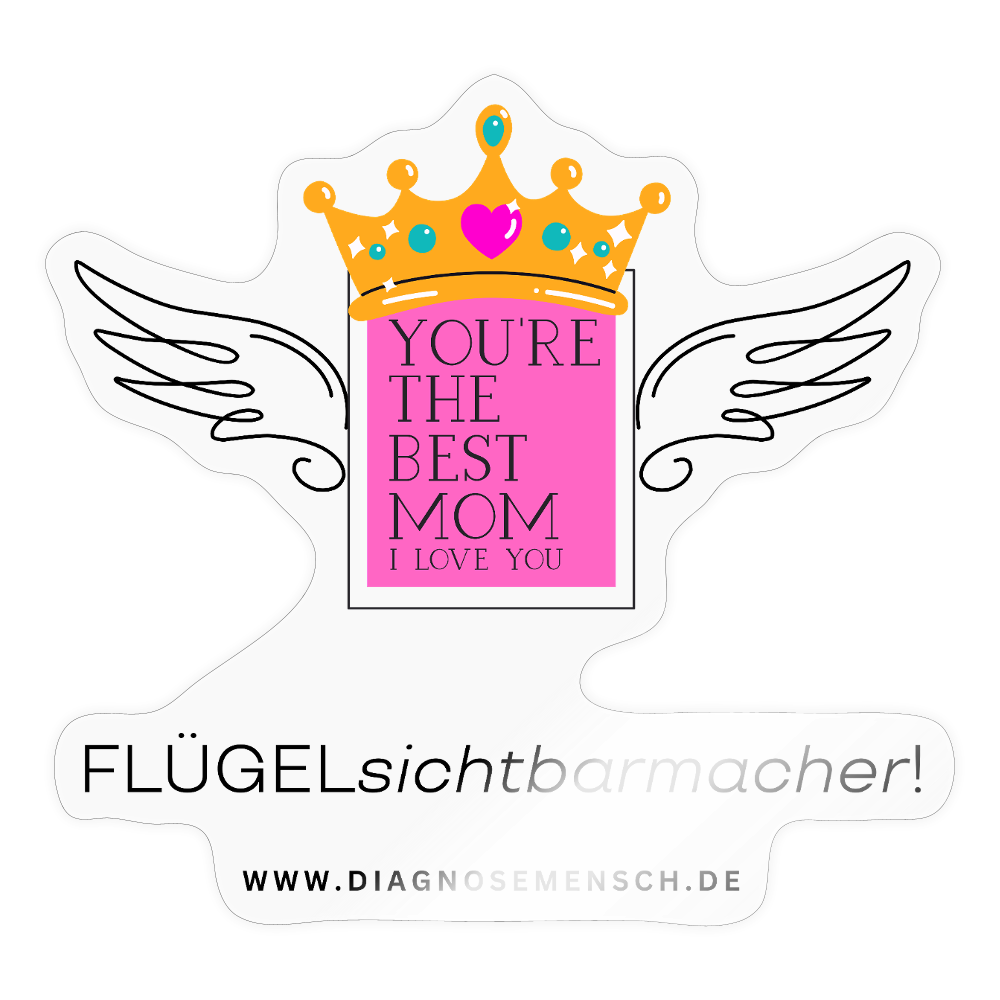 Sticker "Flügel Mom" - Best Buddy - Transparent glänzend