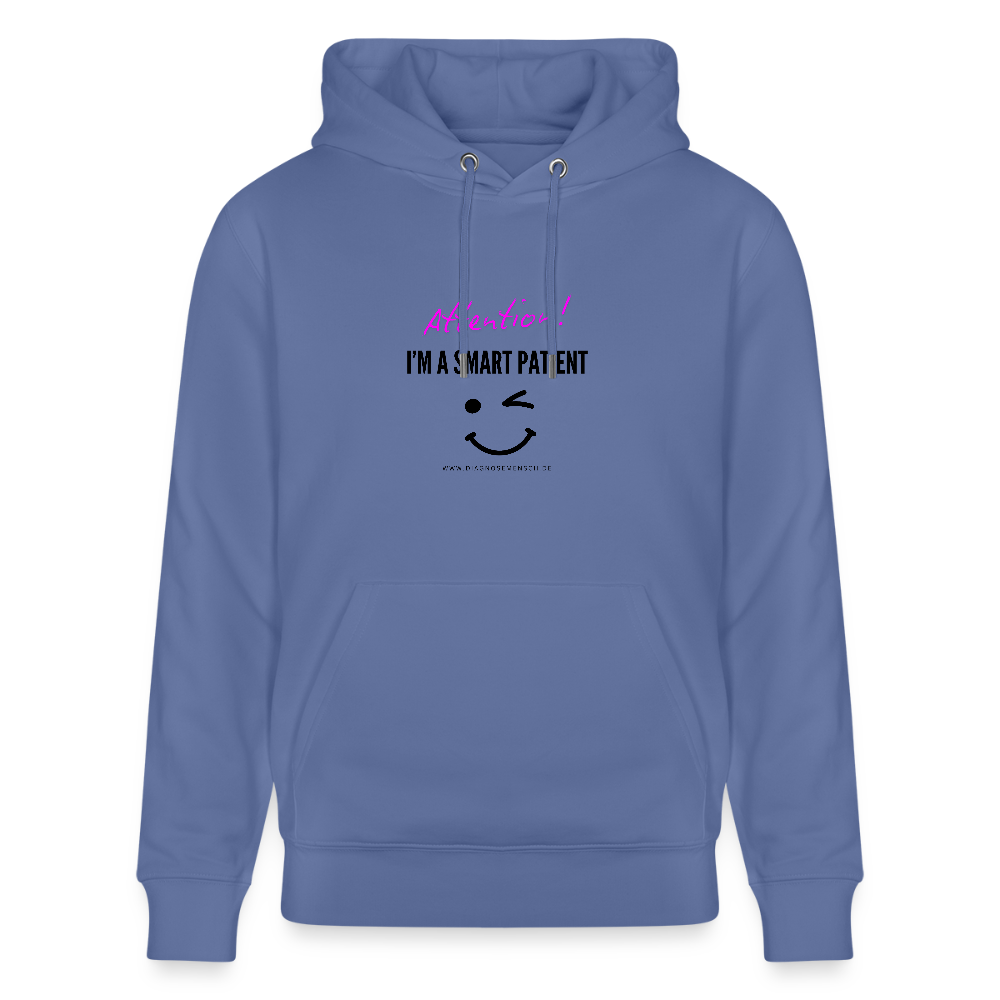 Bio-Hoodie CRUISER  "I'm a smart patient" - Funny - Blau
