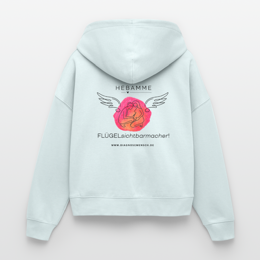 Frauen Bio Zip Hoodie "Hebamme" - Best Buddy - Eisblau