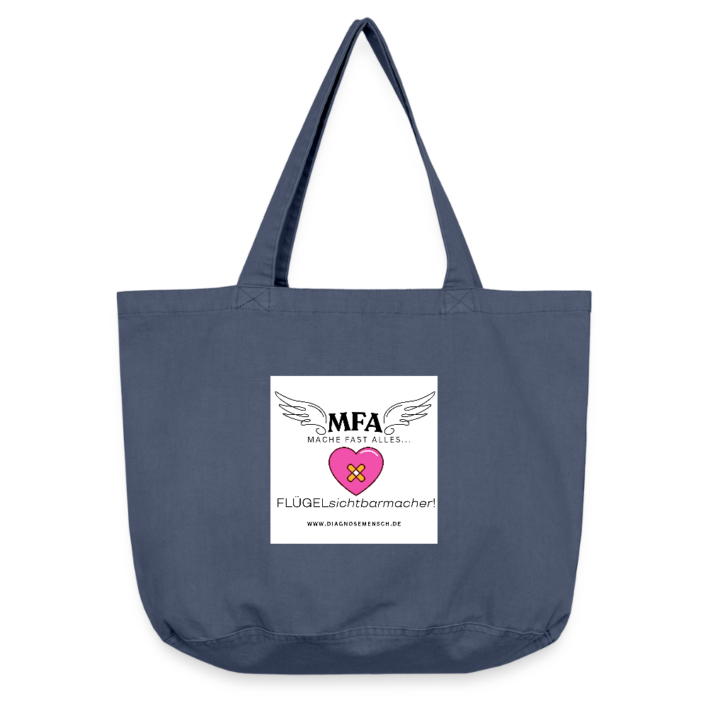 Vintage-Washed Shopper "MFA Herzpflaster" - Best Buddy" - Vintage Denim